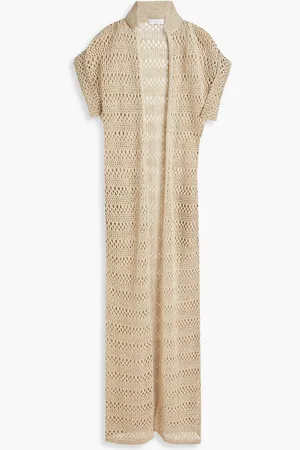 Brunello Cucinelli Open-knit linen and silk-blend cardigan - Neutral - XS