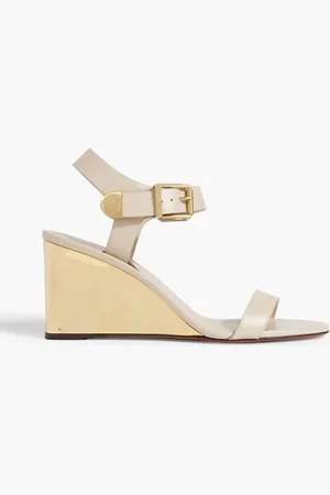 Chloé Rebecca leather wedge sandals - Neutral - EU 39
