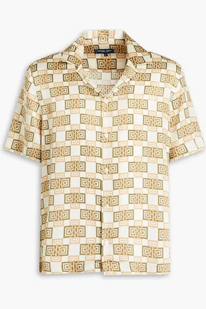 Frescobol Carioca Roberto printed silk-satin shirt - Yellow - M