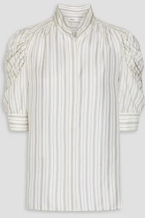 Frame Gillian striped silk-twill blouse - White - XS
