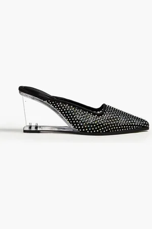 STINE GOYA Crystal-embellished mesh wedge mules - - EU 40