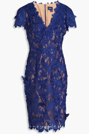 Marchesa Notte Guipure lace dress - Blue - US 10