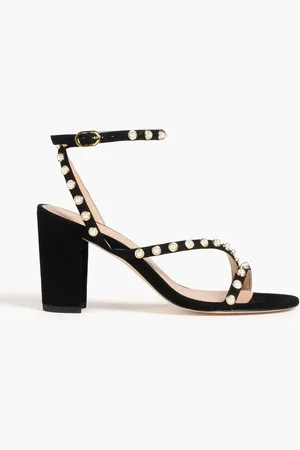 Stuart Weitzman Dancer Pearl 80 embellished suede sandals - - US 10