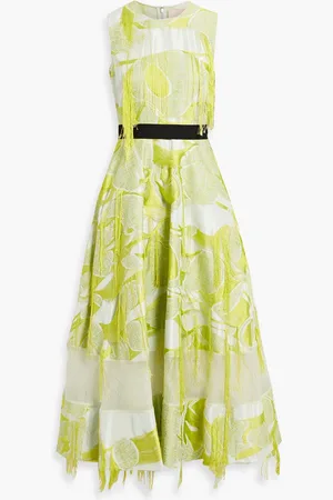 Roksanda Anipe fringed jacquard midi dress - Yellow - UK 14