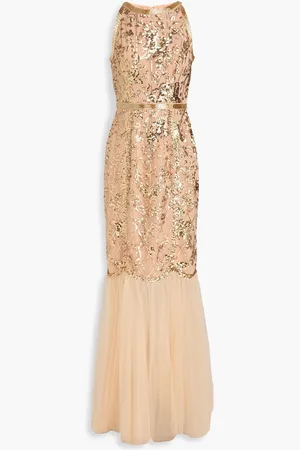 Marchesa Notte Sequin-embellished tulle gown - - US 10