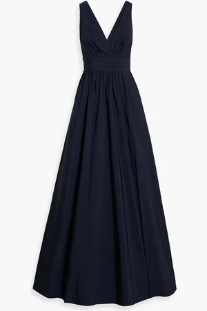 Marchesa Notte Draped taffeta gown - Blue - US 6