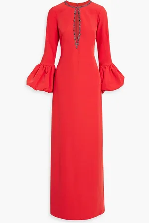 Marchesa Notte Cutout embellished crepe gown - Red - US 16