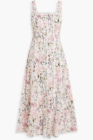 MIKAEL AGHAL Floral-print cotton-poplin midi dress - Pink - US 4