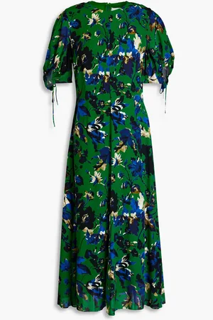 Erdem Floral-print crepe de chine midi dress - - UK 12
