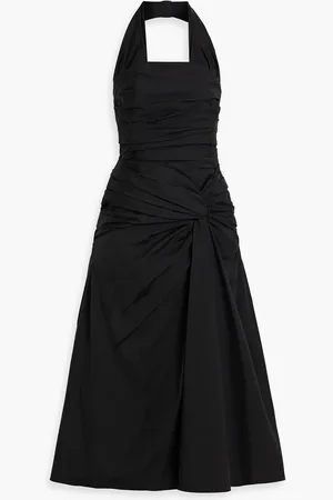 Carolina Herrera Twisted cotton-blend poplin halterneck midi dress - - US 2