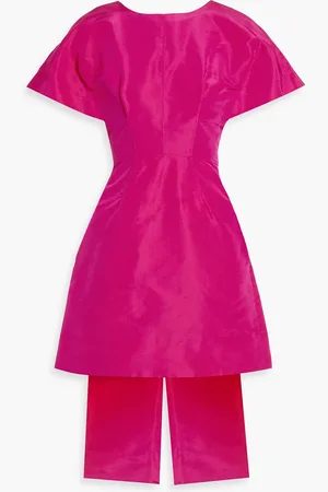 Carolina Herrera Bow-detailed silk-faille mini dress - Pink - US 10