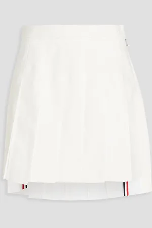 Thom Browne Pleated linen mini skirt - - IT 38