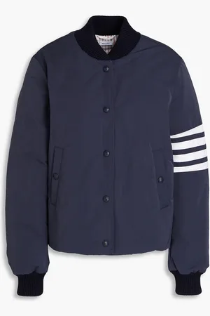 Thom Browne Striped shell bomber jacket - Blue - IT 36