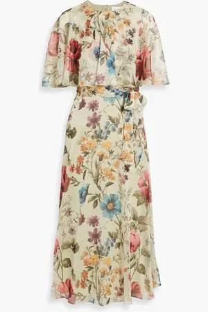 MIKAEL AGHAL Layered floral-print chiffon midi dress - Green - US 10