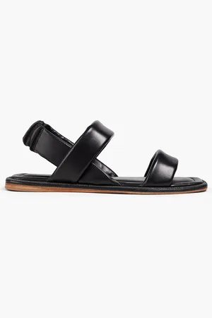 Brunello Cucinelli Bead-embellished leather slingback sandals - - EU 36