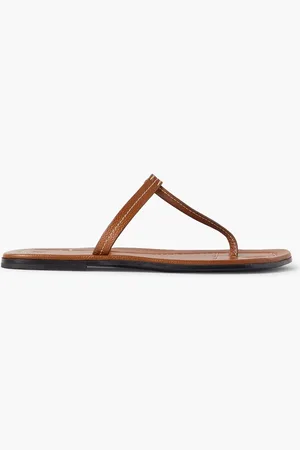 Totême The T-strap leather sandals - Brown - EU 37