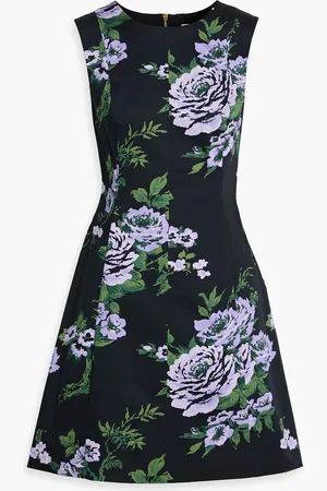 Carolina Herrera Floral-print cotton-blend mini dress - - US 10