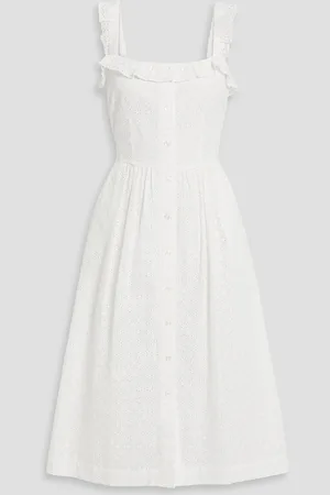 Harley Viera-Newton Laura ruffled broderie anglaise dress - White - US 16