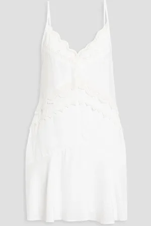 IRO Lavea crocheted lace-trimmed broadcloth mini slip dress - - FR 40