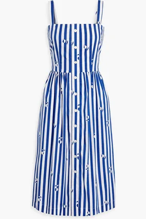 Harley Viera-Newton Laura striped cotton-poplin midi dress - - US 4