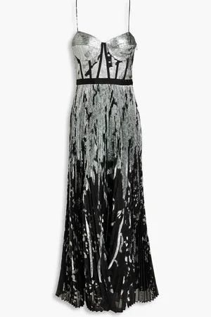 Simkhai Brielle pleated metallic fil coupé organza gown - Metallic - US 2