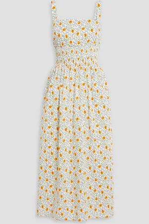 Harley Viera-Newton Laura shirred printed cotton midi dress - - US 6