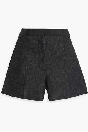 Thom Browne Grosgrain-trimmed denim shorts - - IT 40