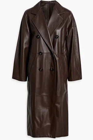 Max Mara Ussuri double-breasted leather coat - Brown - IT 42