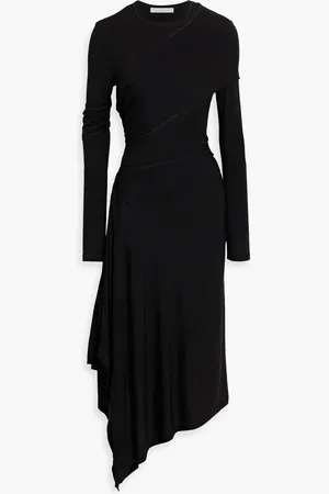 Helmut Lang Protection asymmetric Lyocell-blend jersey midi dress - - L