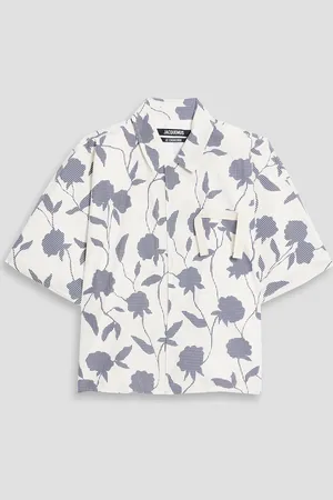 Jacquemus Disgreghi appliquéd floral-print seersucker shirt - White - IT 48