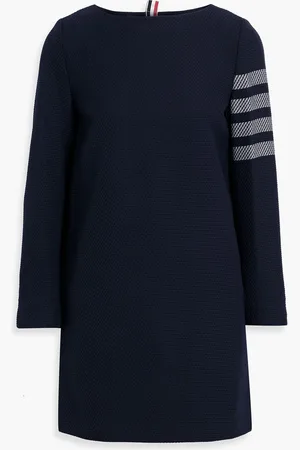 Thom Browne Striped tweed mini dress - Blue - IT 44