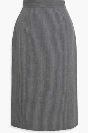 Thom Browne Wool-seersucker midi skirt - - IT 40