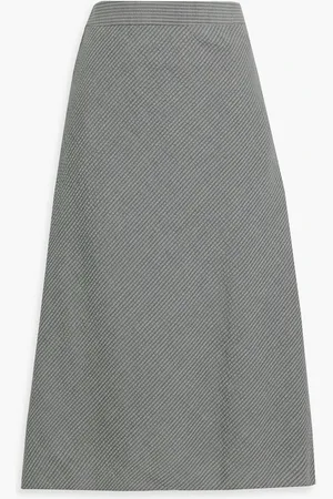 Thom Browne Striped cashmere-seersucker midi skirt - - IT 38