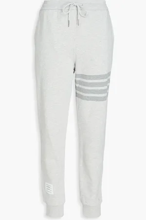 Thom Browne Striped French cotton-terry track pants - Gray - IT 36