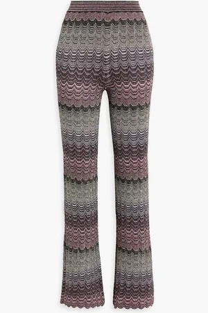 Missoni Metallic crochet-knit flared pants - Pink - IT 36