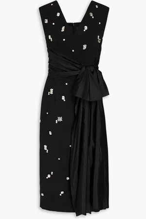 HUISHAN ZHANG Kinsley crystal-embellished crepe midi dress - - UK 8