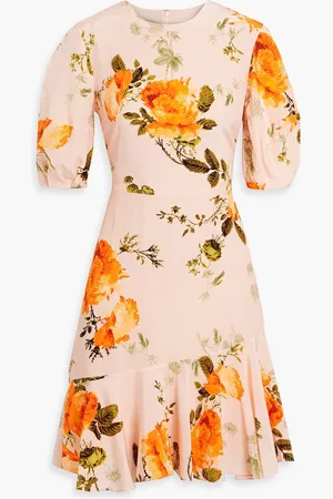 Erdem Floral-print silk crepe de chine mini dress - Pink - UK 10