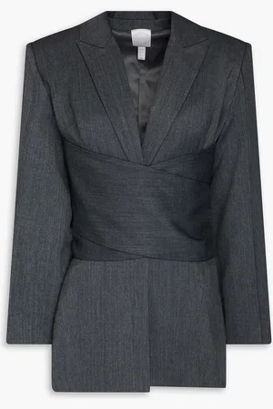 HUISHAN ZHANG Lucas wool-blend twill blazer - Gray - UK 12