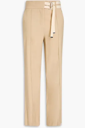 VERONICA BEARD Cruz linen-blend straight-leg pants - Neutral - US 6