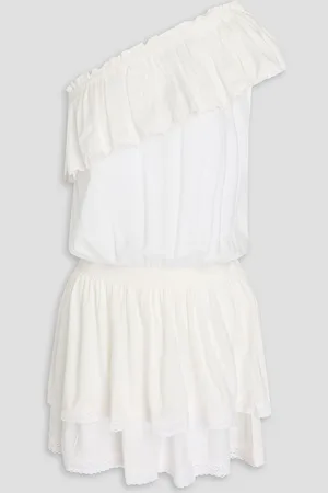 Melissa Odabash Debbie one-shoulder ruffled voile mini dress - Pink - M