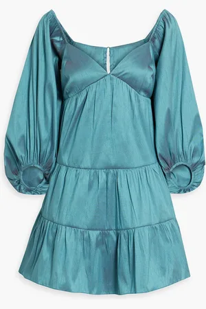 Sachin & Babi Everly tiered gathered dupioni mini dress - Blue - M