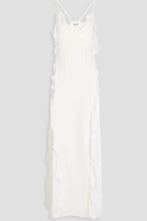 Simkhai Emily ruffled cupro-blend crepe maxi dress - - US 2