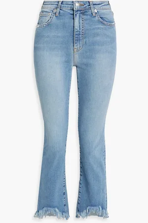 Simkhai River frayed high-rise straight-leg jeans - Blue - 25
