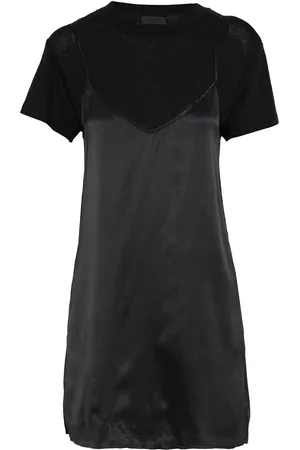 RTA Winona layered silk-satin and cotton-blend jersey mini dress - - XXS