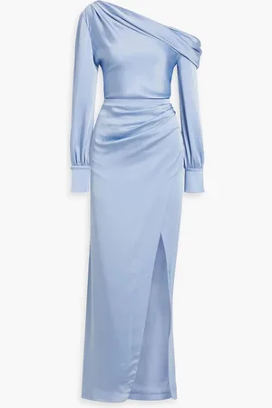 Simkhai Cam one-shoulder satin-crepe maxi dress - Blue - US 2