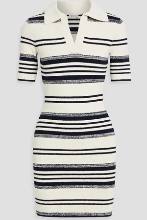 Simkhai Kris striped bouclé-knit mini dress - White - L