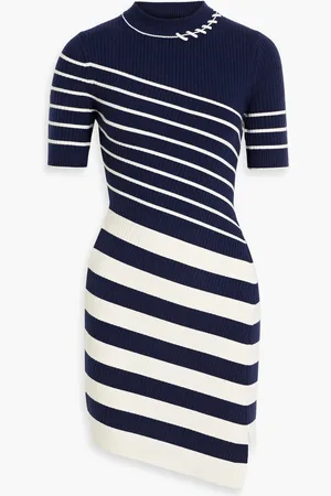 Simkhai Noah striped ribbed wool-blend mini dress - Blue - S