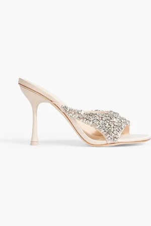 Simkhai Max crystal-embellished satin mules - Neutral - EU 38