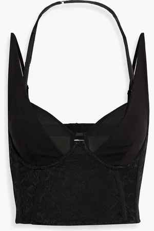 Simkhai Serifina cropped stretch-jersey and lace bustier top - - US 0