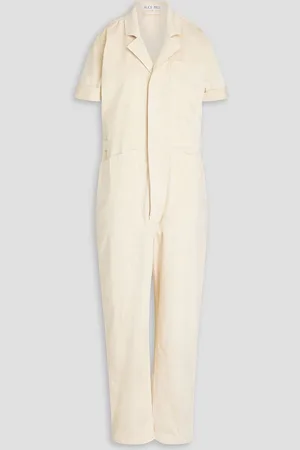ALEX MILL Standard cropped cotton-blend jumpsuit - White - XL